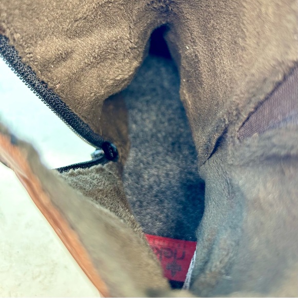 Rieker Antistress Brown Leather Ruched Louise Zipper Ankle Boots Booties 38 7 - Picture 7 of 12